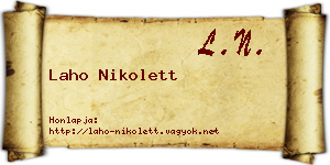 Laho Nikolett névjegykártya